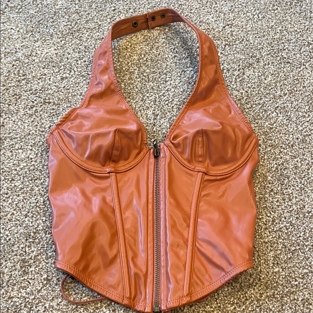 Urban Outfitters Terracotta Lace-Up Top